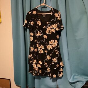 Floral Black Midi Dress